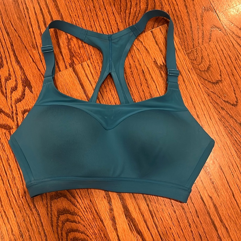 Victorias Secret Blue Adjustable Strap On Point Sports Bra Size 32D